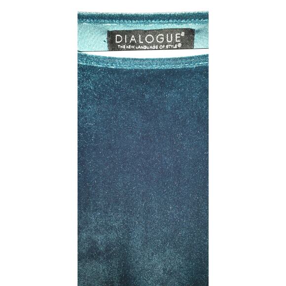Dialogue Velvet Velour Top DEEP GREEN Luxury Holiday Party Stretchy Size 18W - Picture 5 of 10